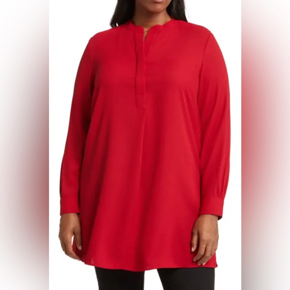 Anne Klein Tops - Ann Klein women’s red orange tunic 0X L54-10